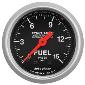 2-1/16 in. FUEL PRESSURE, 0-15 PSI, SPORT-COMP