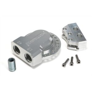 HAMBURGER'S PERFORMANCE PRODUCTS MULTI-POSITION REMOTE OIL FILTER RELOCATION BASE; PH8A (OR EQUIVALENT); -12AN PORTS- BILLET ALUMINUM