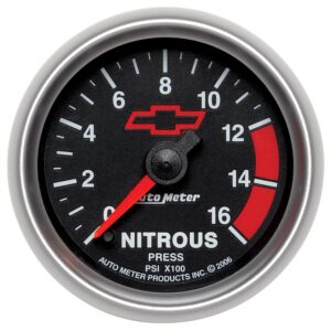 2-1/16 in. NITROUS PRESSURE, 0-1600 PSI, GM BLACK