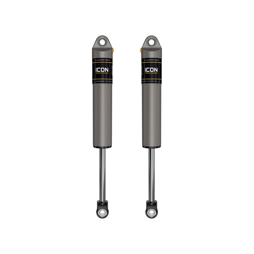 ICON 1999-2025 Ford F-250/F-350 Super Duty, 3-6” Lift, Rear, V.S. 2.5 Aluminum Series Shock Absorbers, Internal Reservoir, Pair