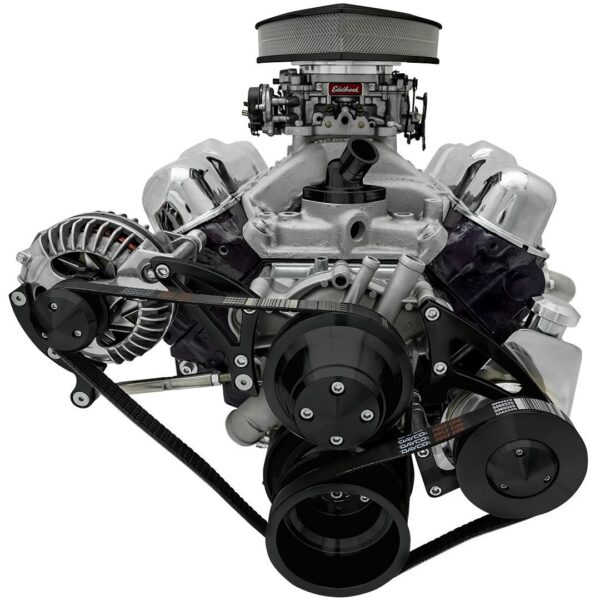 Small Block Chrysler Serpentine Conversion - PS - Saginaw-Key - Black