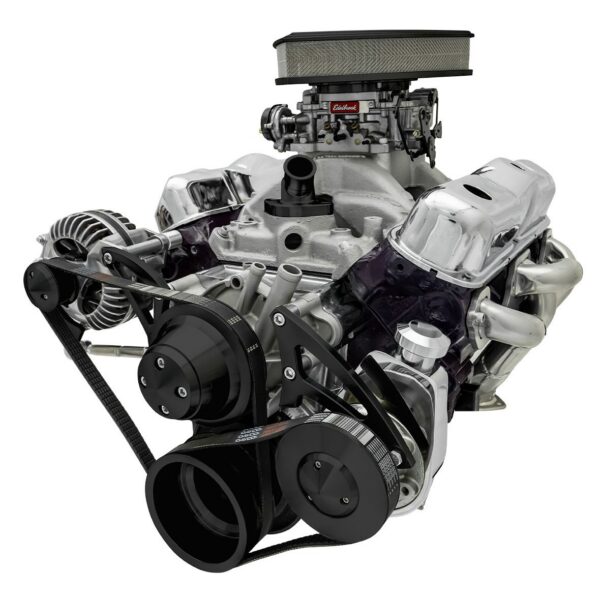 Small Block Chrysler Serpentine Conversion - PS - Saginaw-Press; Black