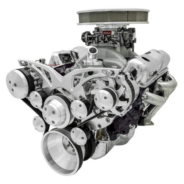 Small Block Chevy Style Track Serpentine System - AC & ALT - Chrome