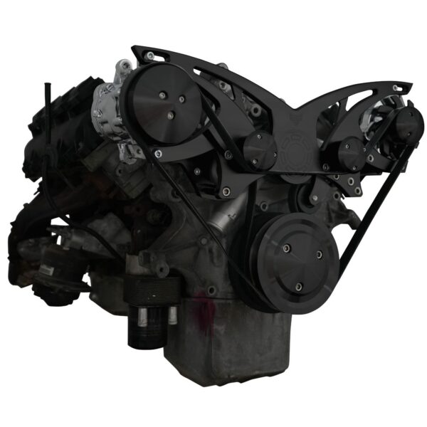 Chrysler Gen III Hemi Style Track Serpentine System - AC & ALT - Black