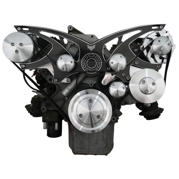 Chrysler Gen III Hemi Style Track Serpentine System - AC & PS - Black Onyx