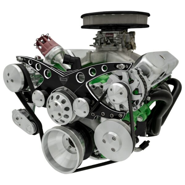 Big Block Chrysler Revolver Serpentine System - AC & PS - Black Onyx