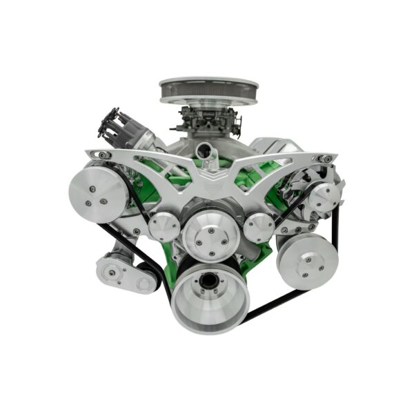 Big Block Chrysler Style Track Serpentine System - AC & PS - Chrome