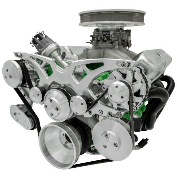 Big Block Chrysler Style Track Serpentine System - AC & PS - Chrome