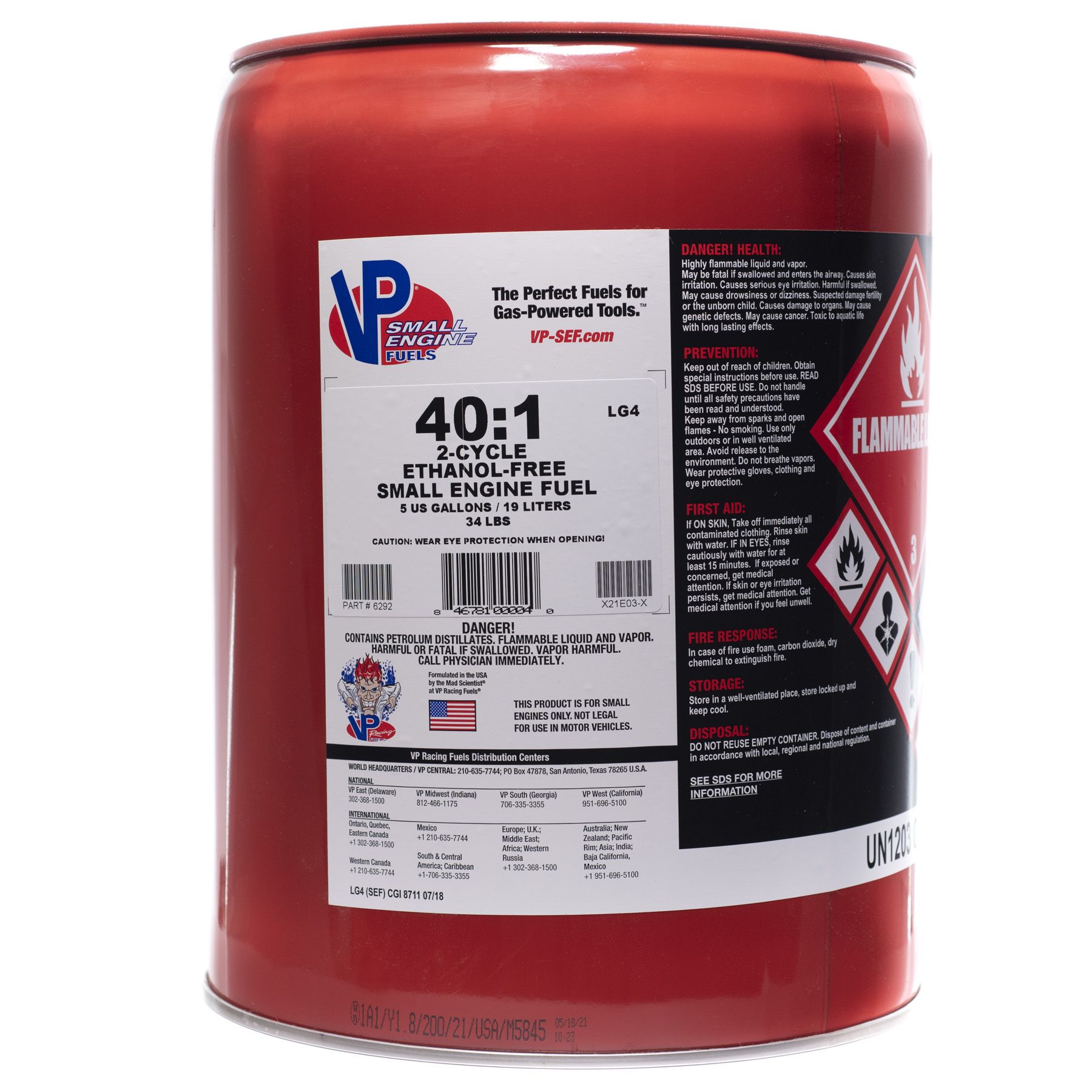 40:1 Premixed Small Engine Fuels 5 Gallon Pail