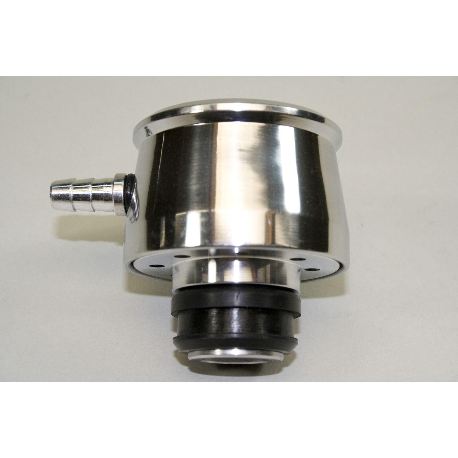 VALVE COVER BREATHER CAP, Polished Aluminum with vent pipe