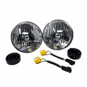 KC Hilites 7 in Headlight - H4 Halogen - 2-Lights - 55W / 60W DOT Headlight - for 07-18 Jeep JK