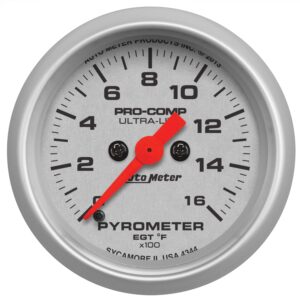 2-1/16 in. PYROMETER, 0-1600 Fahrenheit, ULTRA-LITE