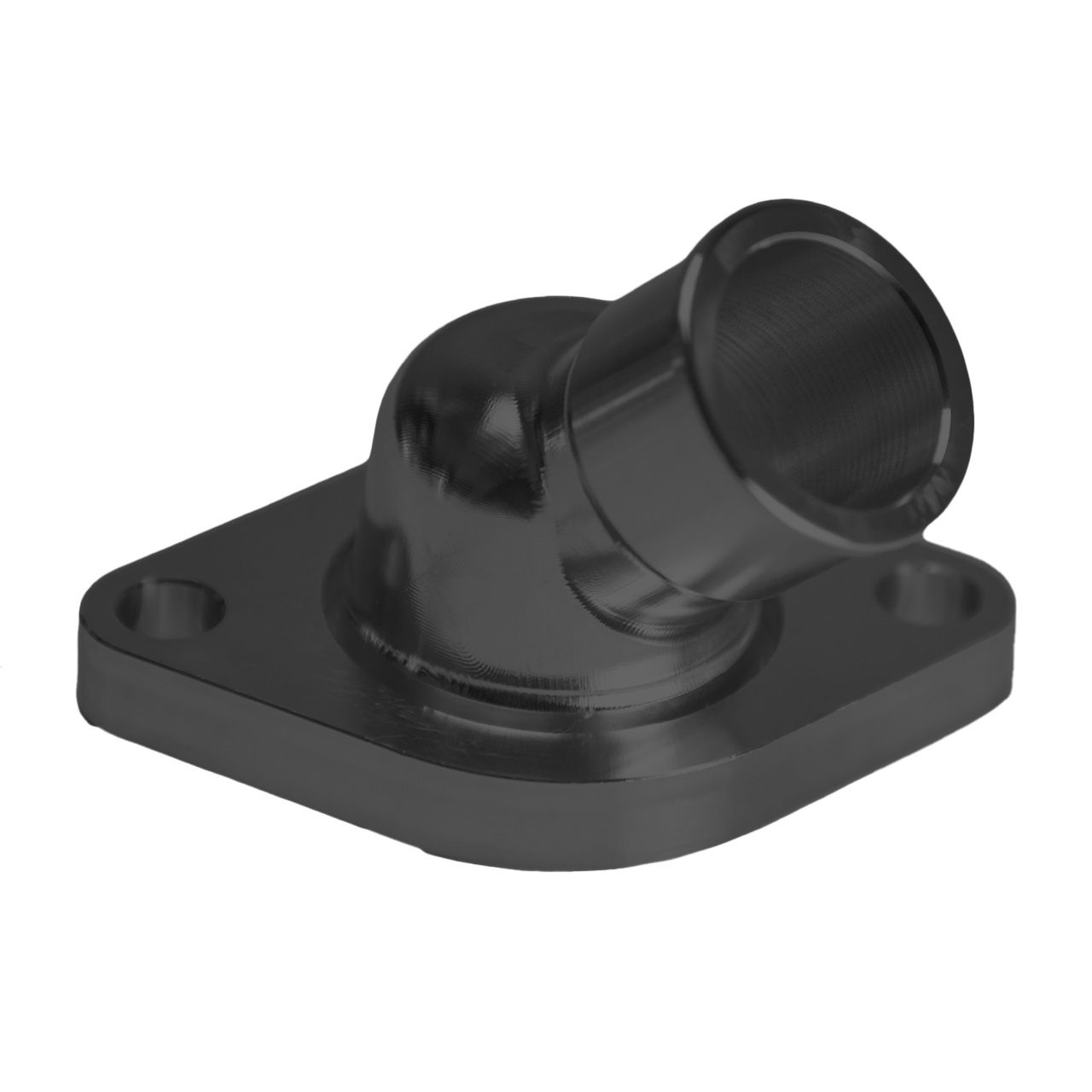 Water Neck, Chevy, LS Engine, 45 Degree, Two Piece, Billet, Black