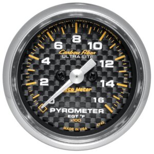 2-1/16 in. PYROMETER, 0-1600 Fahrenheit, CARBON FIBER