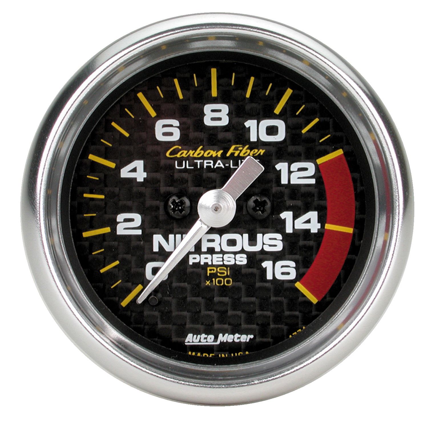 2-1/16 in. NITROUS PRESSURE, 0-1600 PSI, CARBON FIBER