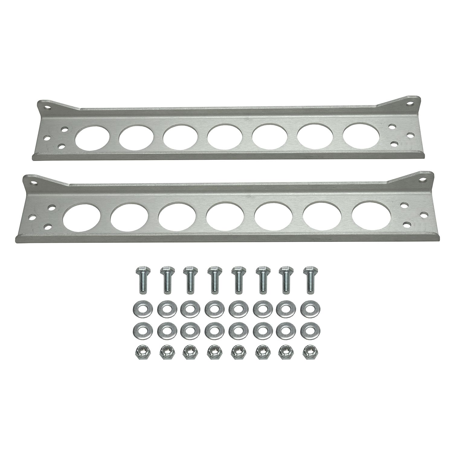 Single Stacked Plate Brushed Aluminum Brackets With Mounting Hardware