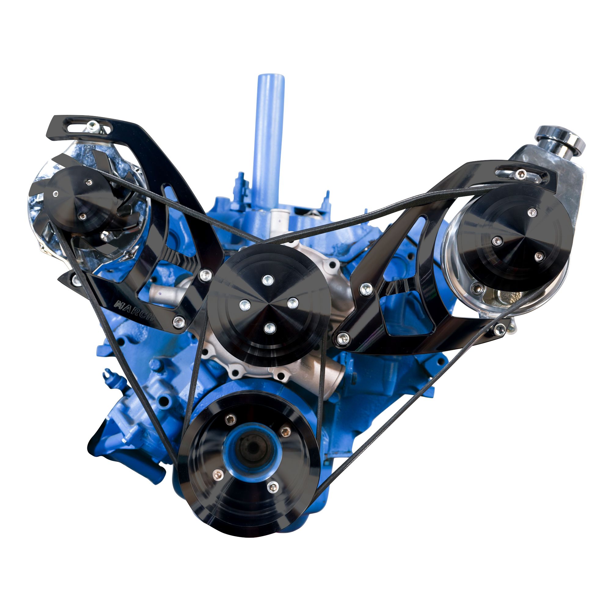 AMC Serpentine Conversion - 4 Bolt, AC & PS - Black