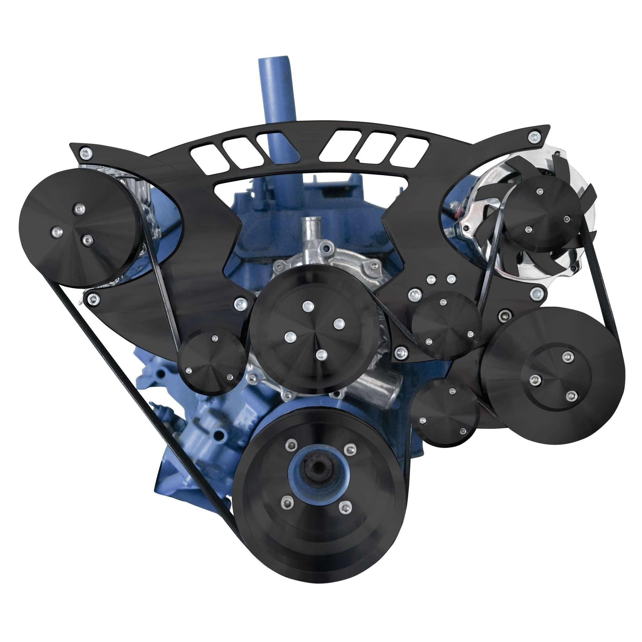 AMC Serppentine System Pro Track - 4 Bolt - AC & PS - Black