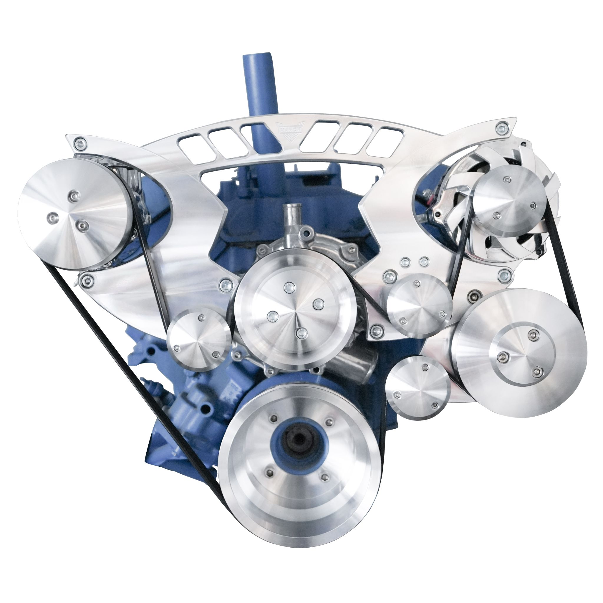 AMC Serppentine System Pro Track - 4 Bolt - AC & PS - Chrome