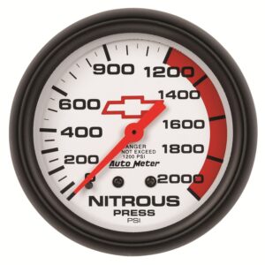 2-5/8 in. NITROUS PRESSURE, 0-2000 PSI, GM WHITE