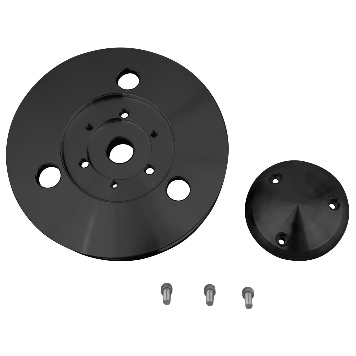 Chevy Remote Reservoir Power Steering Pulley - Press Fit - BLACK