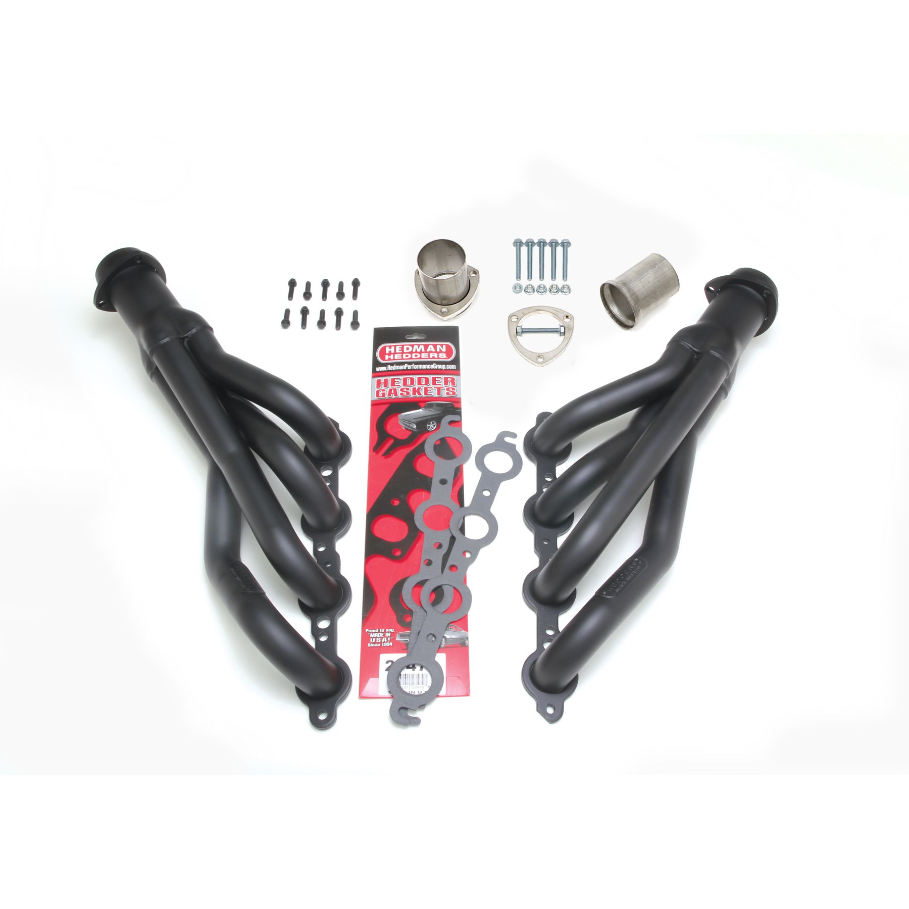 HEDMAN HEDDERS 67-87 CHEVY TRUCK LS SWAP HEADERS; STAINLESS STEEL- BLACK MAXX