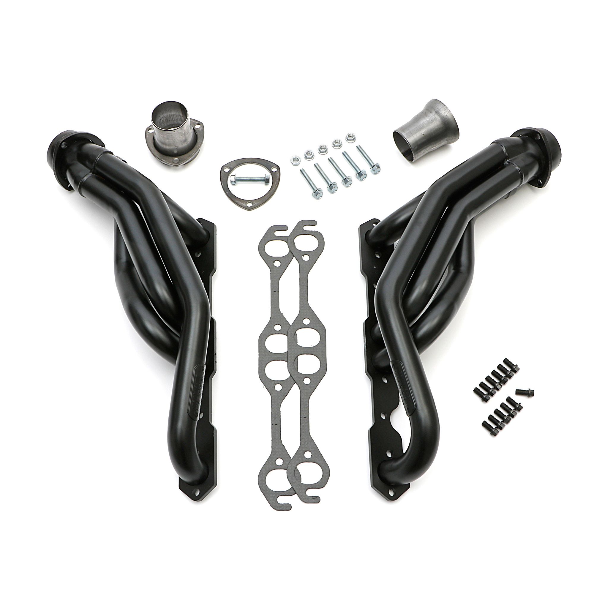 HEDMAN HEDDERS; MID-LENGTH HEADERS WITHOUT Y-PIPE FOR 1988-98 5.0L-5.7L CHEVY/GMC 1500-2500 (1/2 and 3/4 TON) PICKUP TRUCKS & SUVS, 2WD & 4WD MODELS; 1-5/8 IN. TUBE DIAMETER; 3 IN. BALL & SOCKET STYLE COLLECTOR; STANDARD-DUTY, UNCOATED MILD-STEEL
