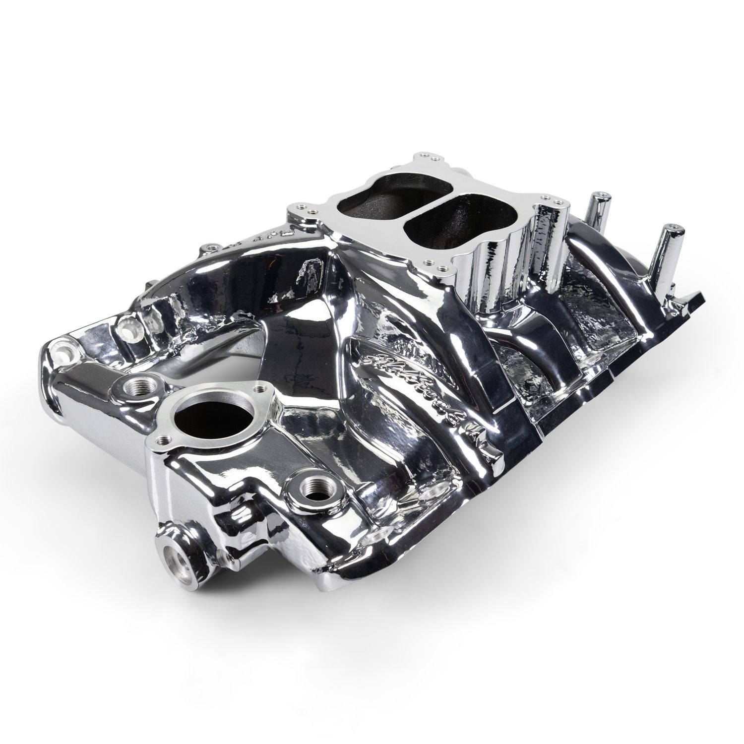 Performer RPM Pontiac 326-455 Intake Manifold, Chrome Plasma Finish