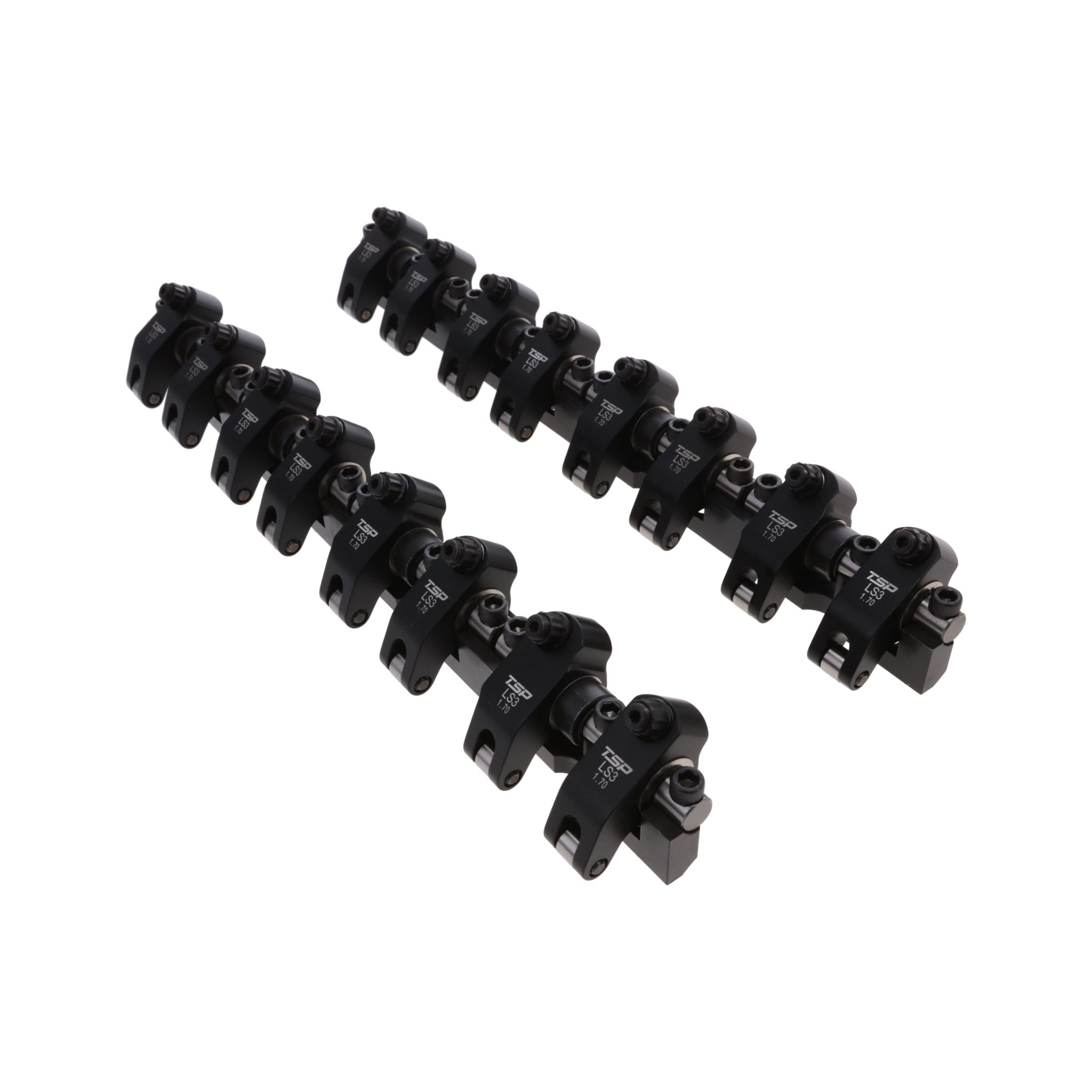 TSP Chevy LS3 Pro Series 2024 Aluminum Roller Rocker Arm System, 1.7 Ratio, Needle Bearing Trunnion, Needle Bearing Tip