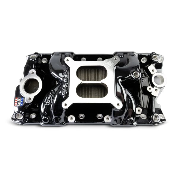 Performer RPM Small Block Chevy AIR-Gap Intake Manifold, Black Plasma finish