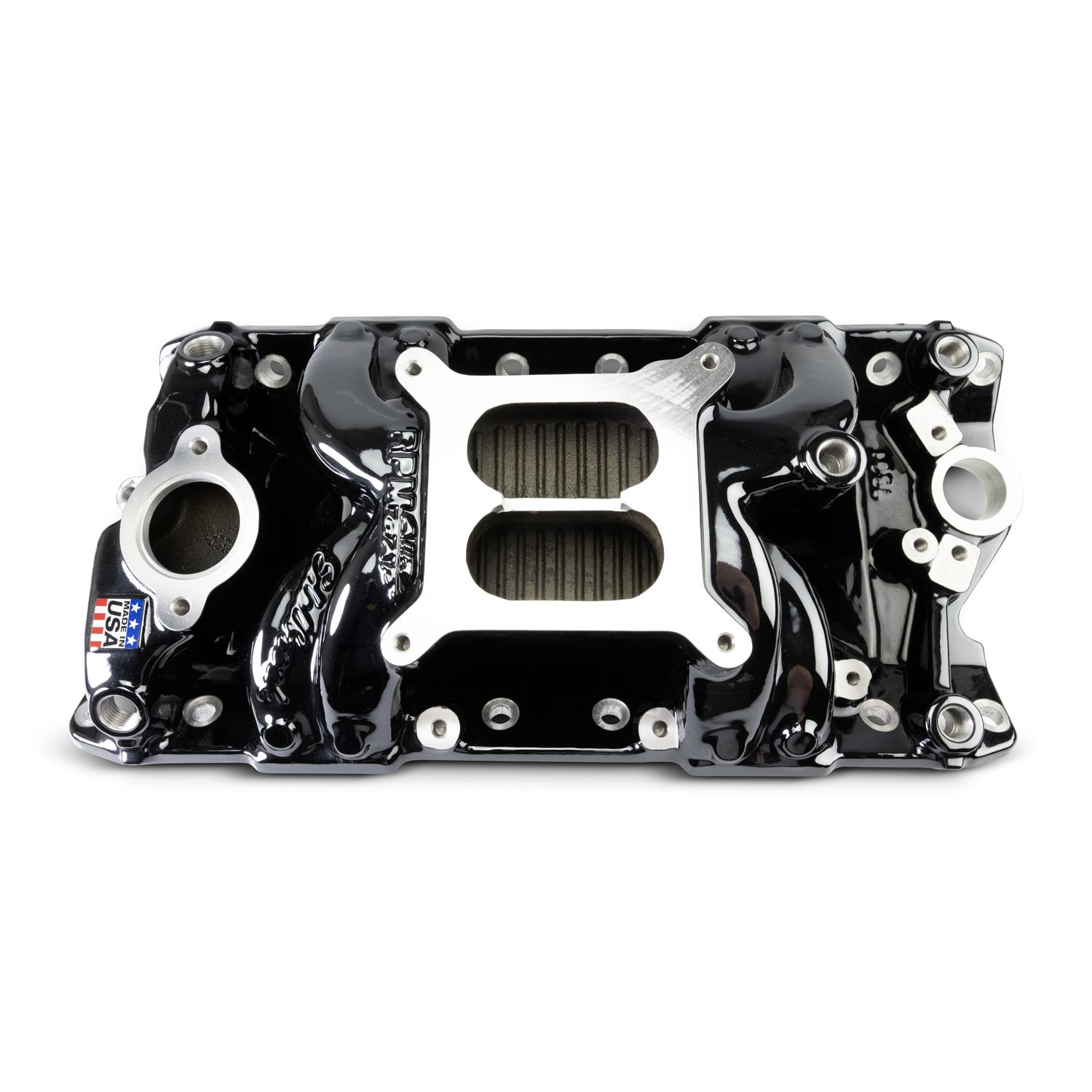 Performer RPM Small Block Chevy AIR-Gap Intake Manifold, Black Plasma finish