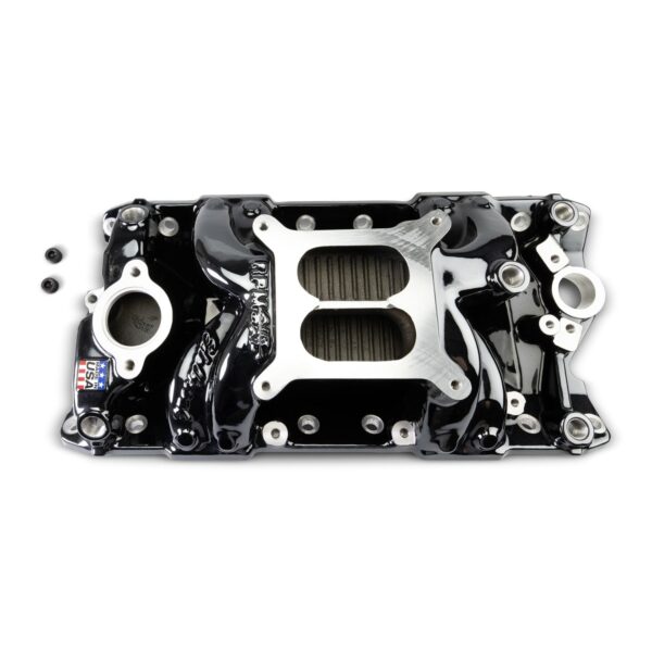 Performer RPM Small Block Chevy AIR-Gap Intake Manifold, Black Plasma finish