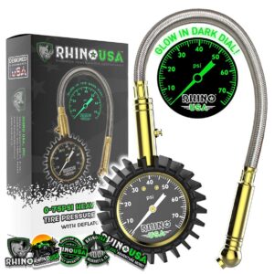 RHINO USA 75 PSI ANALOG HEAVY DUTY TIRE PRESSURE GAUGE