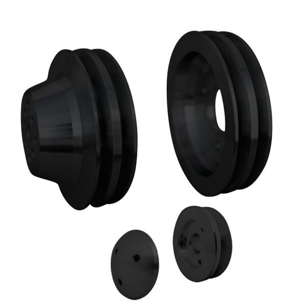 Big Block Chevy High Flow V-Belt Pulley Kit - SWP - 2V - Black