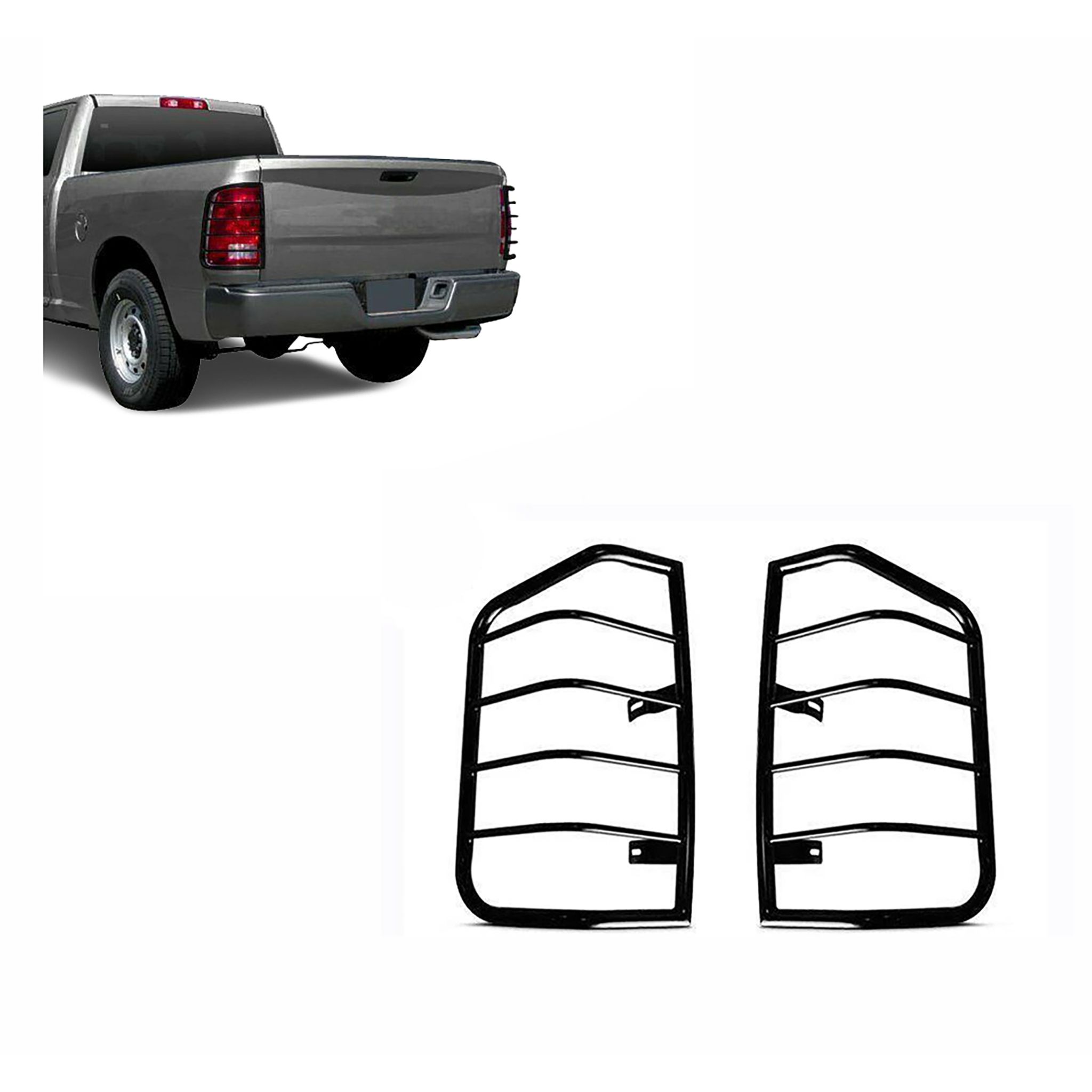 Black Horse Off Road Tail Light Guards Black Steel 7DGRMA