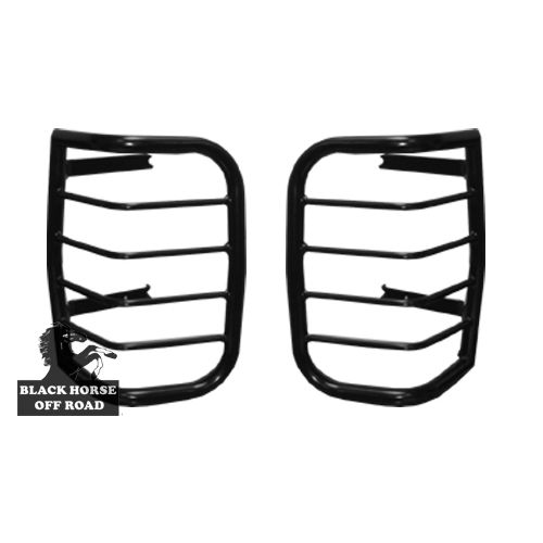 Black Horse Off Road Tail Light Guards Black Steel 7TN15A