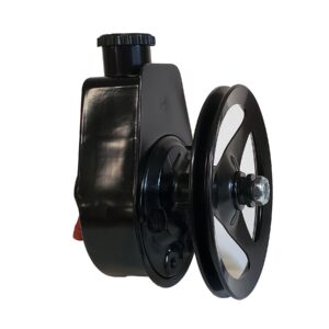 Borgeson - Power Steering Pump - P/N: 800321 - P/S Pump, Saginaw self contained, black powder coated reservoir. Includes single row v-belt pulley.
