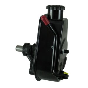 Borgeson - Power Steering Pump - P/N: 800326 - Saginaw self contained power steering pump for 1975-1983 Jeep Cherokee and Wagoneer. Remanufactured. With new cap and black power coated reservoir.