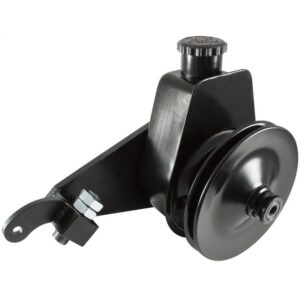Borgeson - Power Steering Pump Kit - P/N: 800335 - Ford power steering pump upgrade. Fits Ford Y-Block. Includes pump, bracket, pulley and hardware. Painted black.