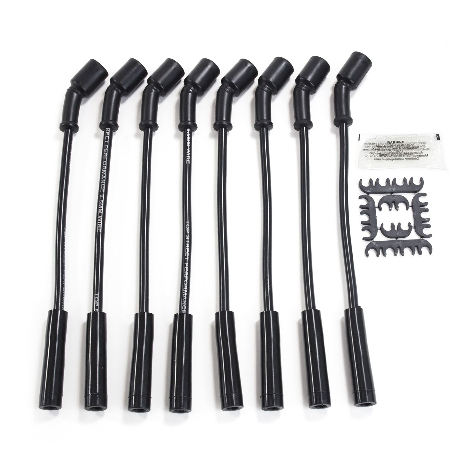 GM LS Truck Ignition Wires; 8.5mm Black; Straight Black Ceramic Plug Boots