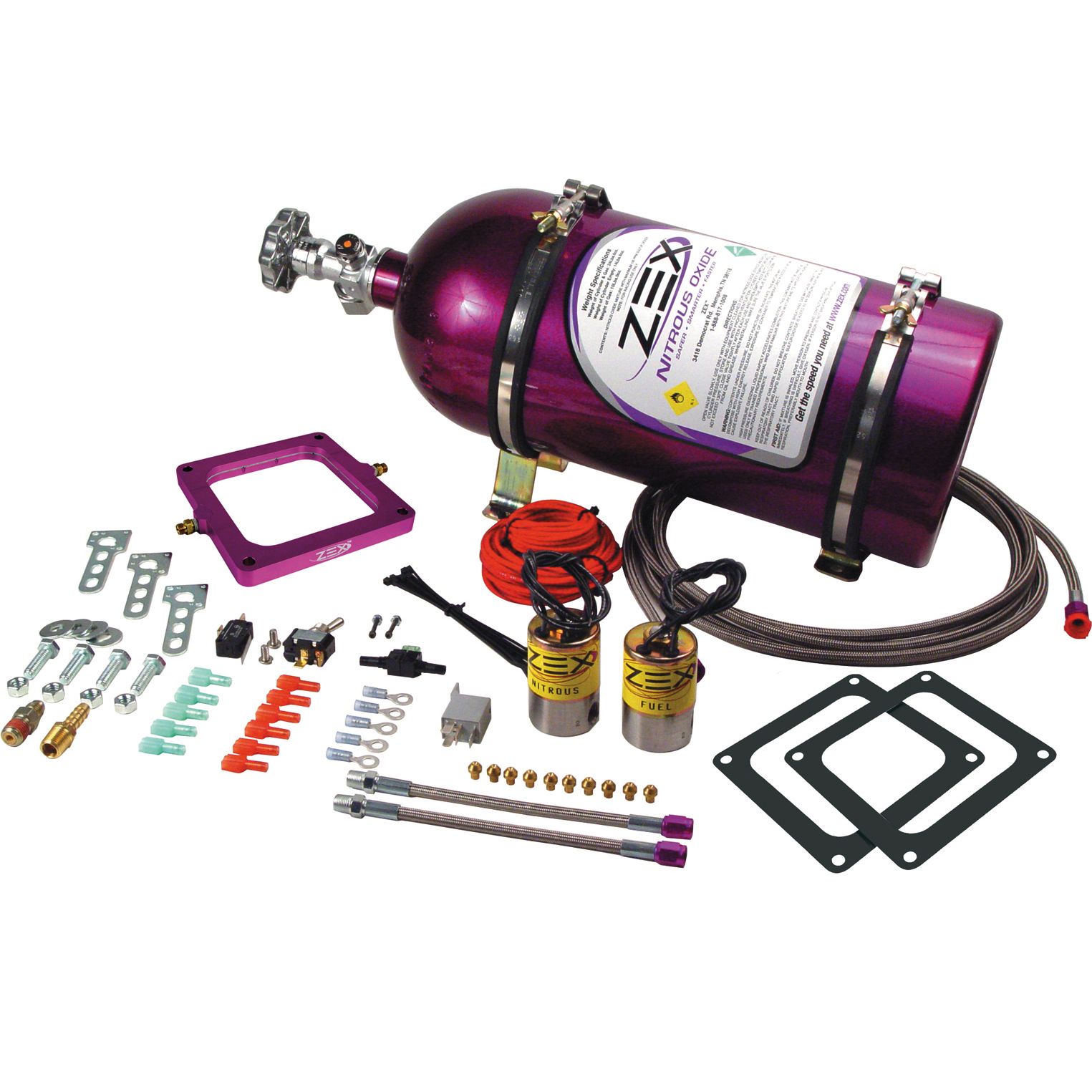 Dominator Flange Perimeter Plate Nitrous System with Purple Bottle