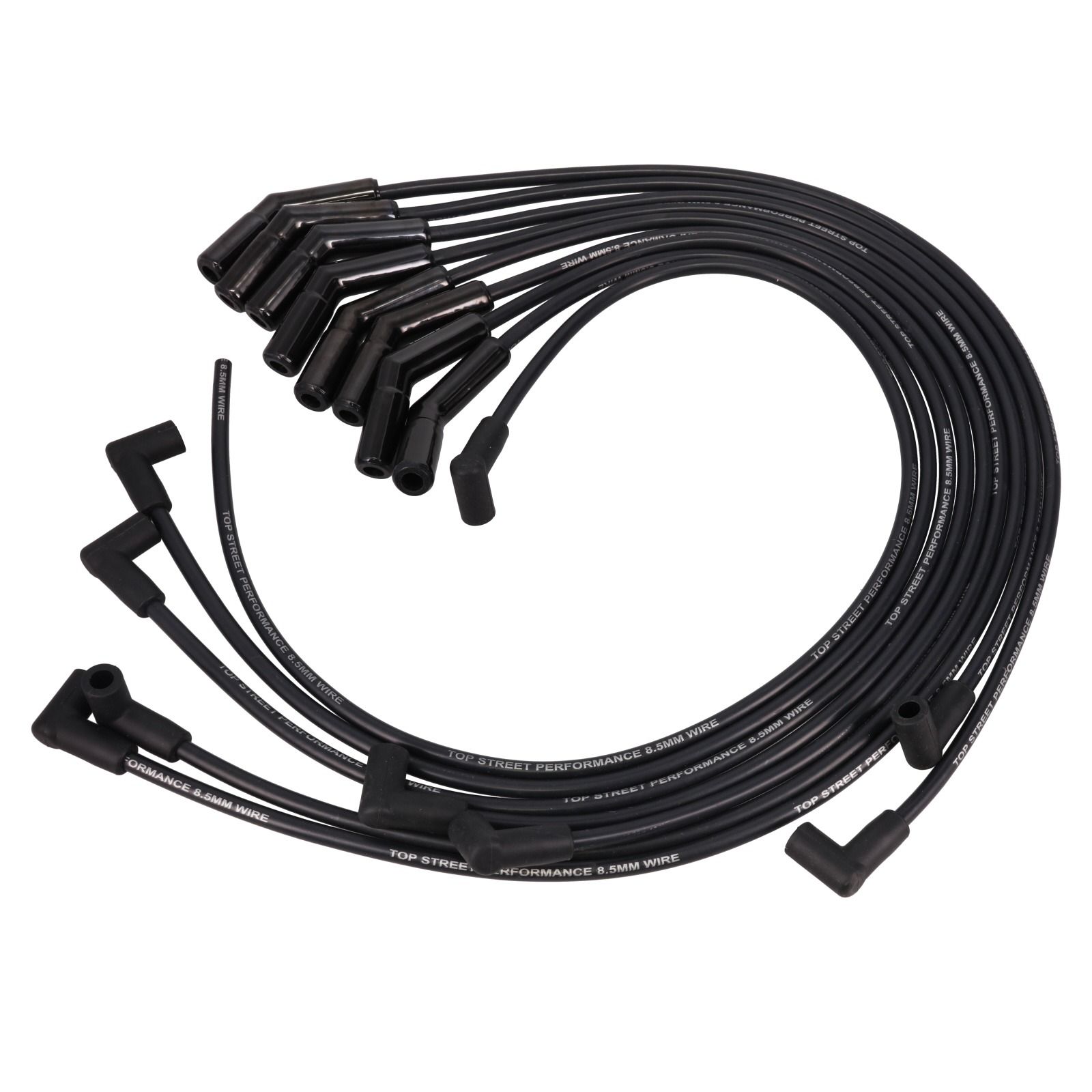 Chevy Big Block Wires; 8.5mm Black; 135 Deg. White Ceramic Plug Boots