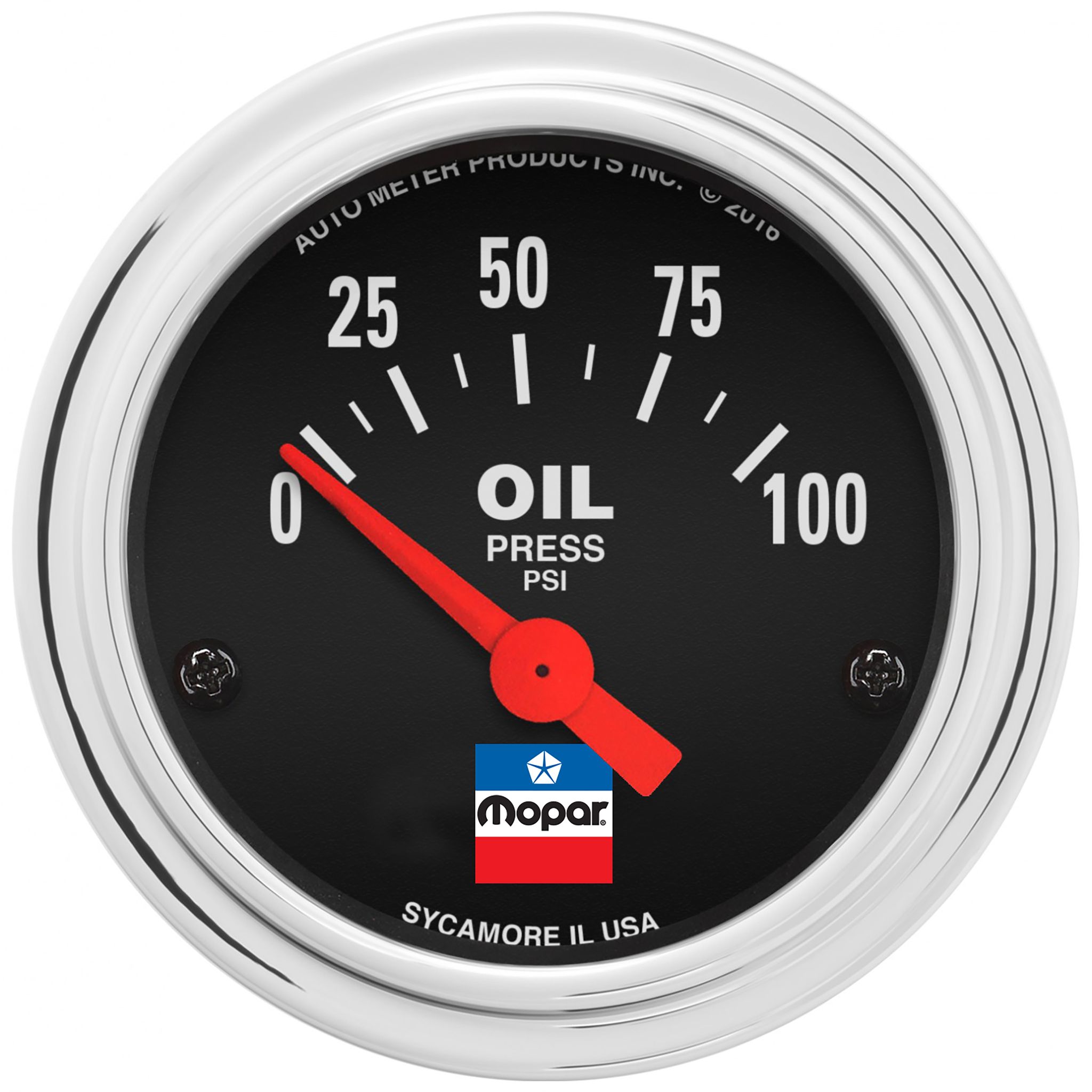 2 in. OIL PRESS, 0-100 PSI, MOPAR CLASSIC