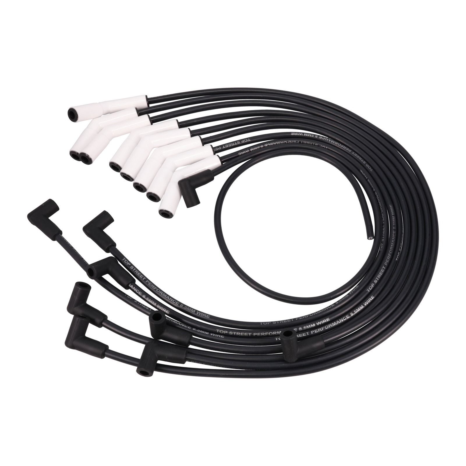 Ford Big Block Wires; 8.5mm Black; 180 Deg. Plug Boots