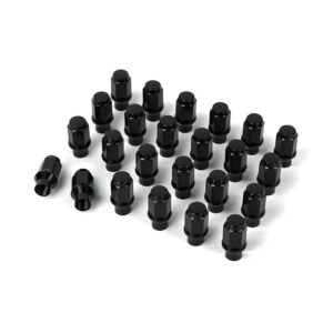 ICON Alloys, Lug Nut Kit, M14 x 1.5, Extended Thread with Custom Shank, Black, 24 Count