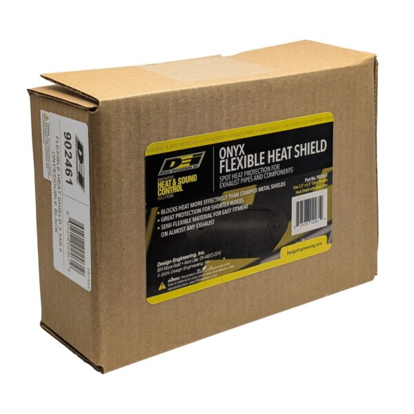 DEI 902461 Onyx Series Exhaust Heat Shield 3.5 in x 6.5 in Semi-Flexible Double Blk