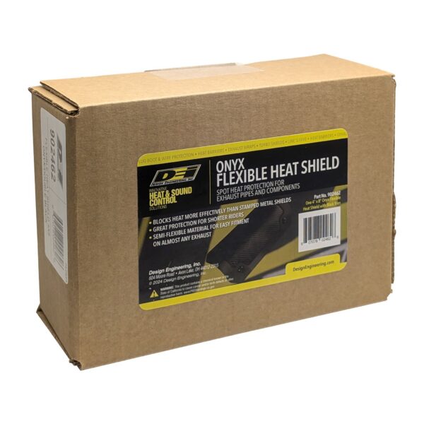 DEI 902462 Onyx Series Exhaust Heat Shield 4 in. x 8 in. Semi-Flexible Double Black