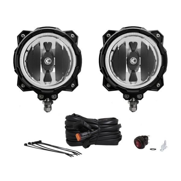 KC Hilites 6 in Pro6 Gravity LED - Infinity Ring - 2-Light System - 20W Spot Beam