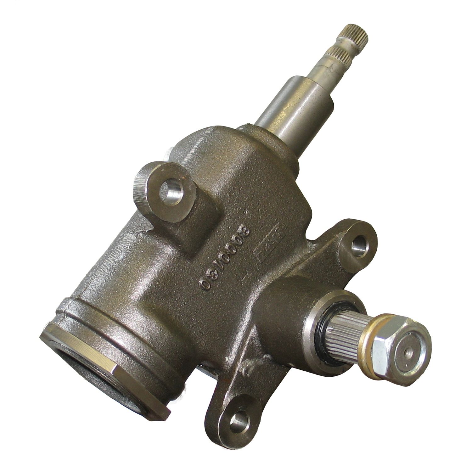 Borgeson - Manual Steering Box  - P/N: 920044 - Saginaw Side-Steer style manual steering box. This is a true recirculating ball side steer style gear box. This box has a standard 24:1 ratio, the rotation of this box will move a pitman arm that is facing up forward toward the front of the car when making a right hand turn of the steering wheel.