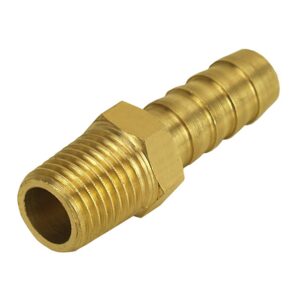 Straight Hose Barb Fitting, 1/4" NPT Male x 3/8" Barb, Each
